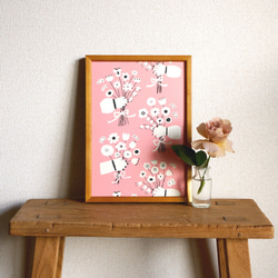「 bouquet (pink) 」A4ポスター 1枚目の画像