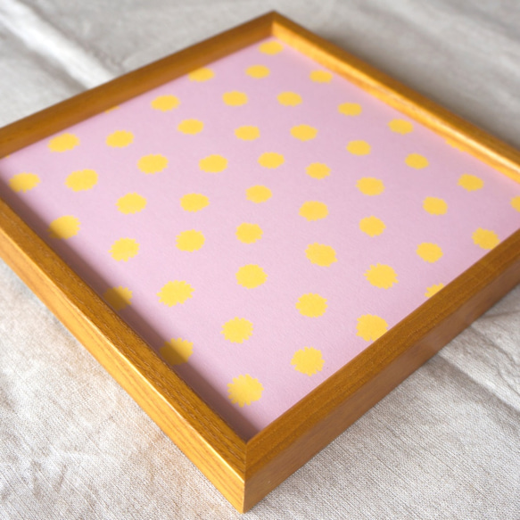 「mimosa dot（lavender & yellow）」20cm角ポスター 2枚目の画像