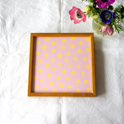 「mimosa dot（lavender & yellow）」20cm角ポスター 5枚目の画像