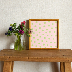 「mimosa dot（sakura & green tea）」20cm角ポスター 6枚目の画像