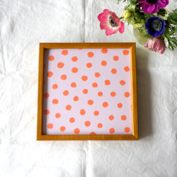 「mimosa dot（lilac & orange）」20cm角ポスター 5枚目の画像