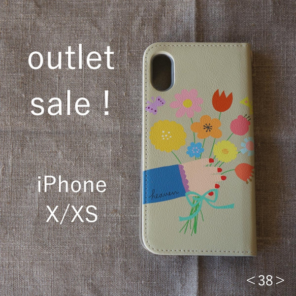 【 outlet sale ! 】iPhone X/XS ＊帯なし手帳型＊スマホケース＜38＞ 1枚目の画像