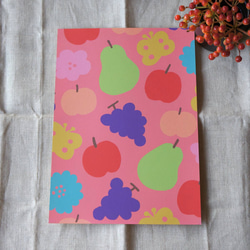 「花と果実と蝶模様（ピンク）」A4ポスター 7枚目の画像