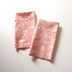 【105×57cm】Kona® コットン　flower garden（pink-green-milk） 2枚目の画像