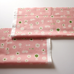 【105×57cm】Kona® コットン　flower garden（pink-green-milk） 3枚目の画像