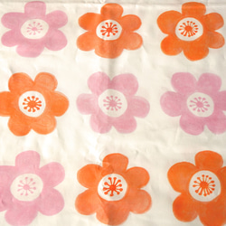 【カットクロス】 anemone（pink-orange）Kona®コットン生地（52cm×50cm） 6枚目の画像