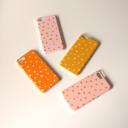 【iPhone/Android】側表面印刷＊ハード型「fuwa fuwa dot ( pink & orange )」 4枚目の画像