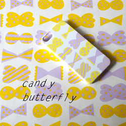 【iPhone/Android】側表面ハード型＊candy butterfly(yellow×smoky purple) 2枚目の画像