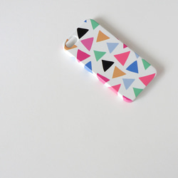 【iPhone/Android】側表面印刷＊ハード型＊スマホケース「cheerful triangle(pink)」 5枚目の画像