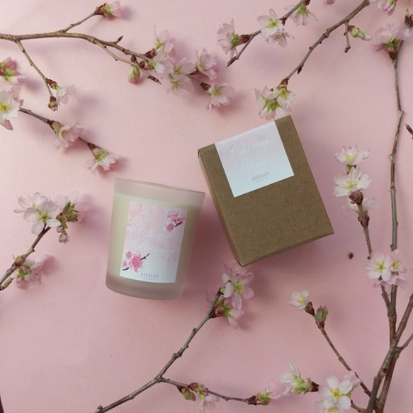 桜キャンドル フロストミニ Scented soycandle cherry blossom 1枚目の画像