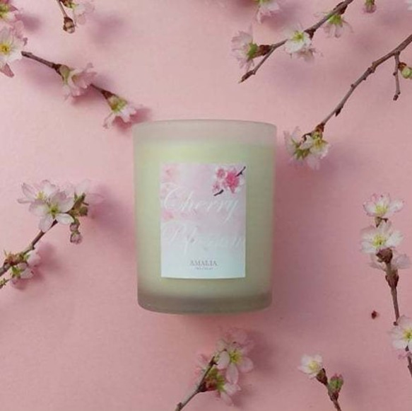 桜キャンドル フロスト Scented soycandle cherry blossom 1枚目の画像