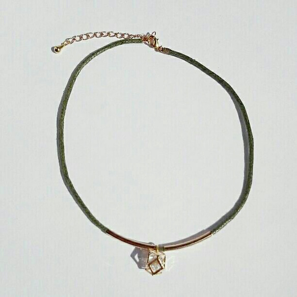 ✡ジルコニア × チョーカー✡ シンプル ダイヤモンド ネックレス 2枚目の画像
