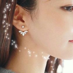 B品★~flower jewelry~ 花びら型キャッチ＊ クリスタル ピアス キャッチ ニッケルフリー 1枚目の画像