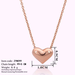 B品★~K18gp~metallic Heart ピンクゴールド チェーン ネックレス 2枚目の画像