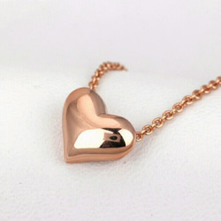 B品★~K18gp~metallic Heart ピンクゴールド チェーン ネックレス 4枚目の画像