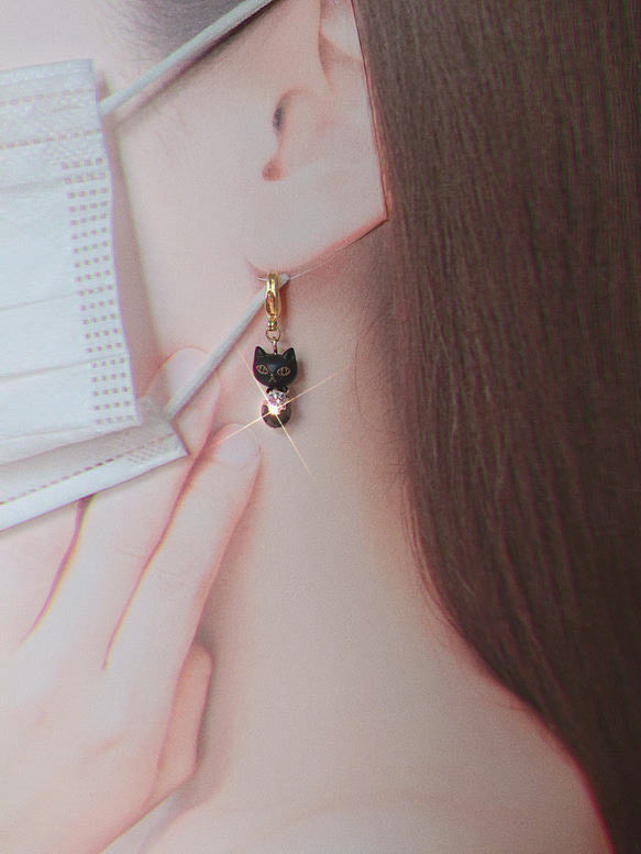 可愛らしい ウッドモンステラのピアスチャーム☆ クリアアクリル