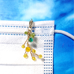 ミモザ の 花 マスクチャーム (イエローメノウとペリドット) 10枚目の画像