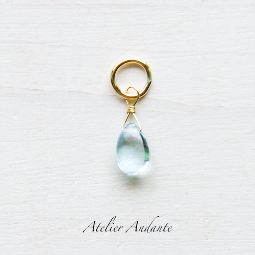 再】誕生石の一粒ネックレスチャーム【11月】スカイブルー