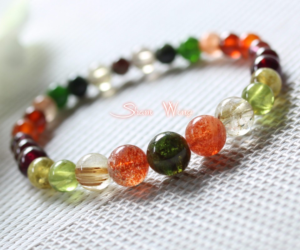 秋色オリジナルブレスレット.+:｡Light and shade.+:｡✿天然石
