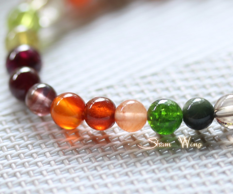 秋色オリジナルブレスレット.+:｡Light and shade.+:｡✿天然石
