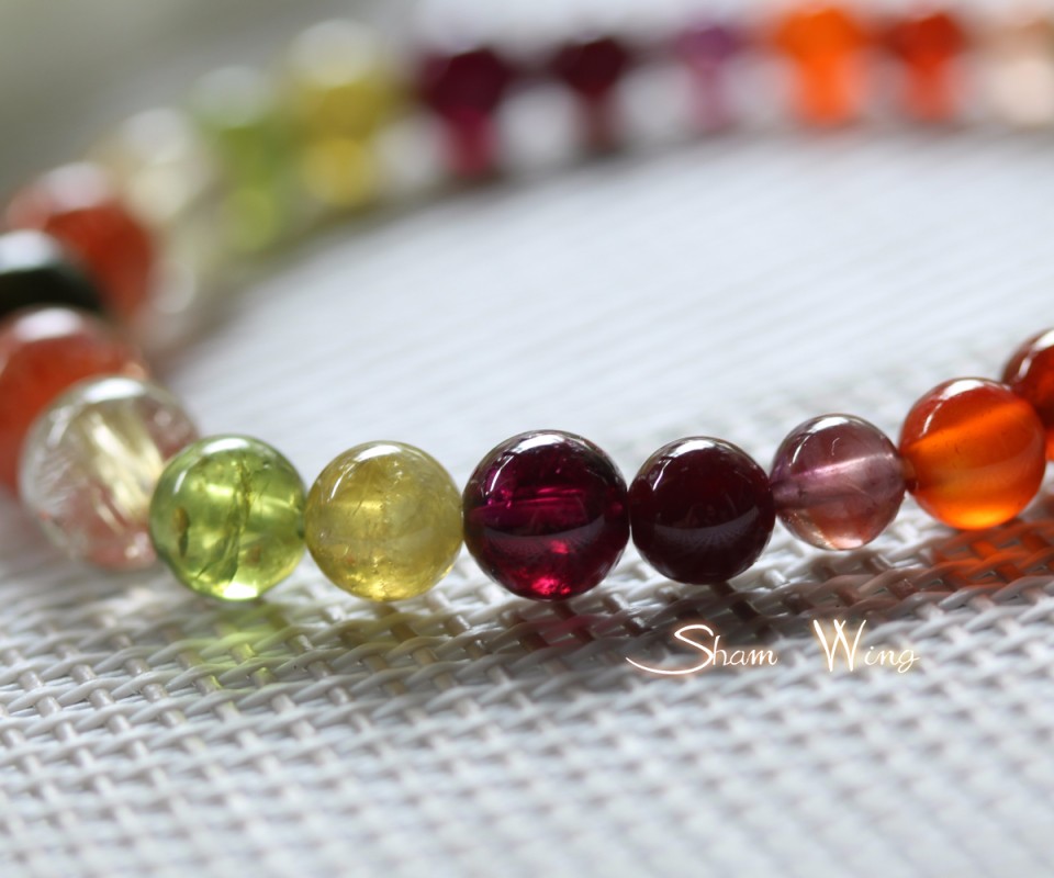 秋色オリジナルブレスレット.+:｡Light and shade.+:｡✿天然石