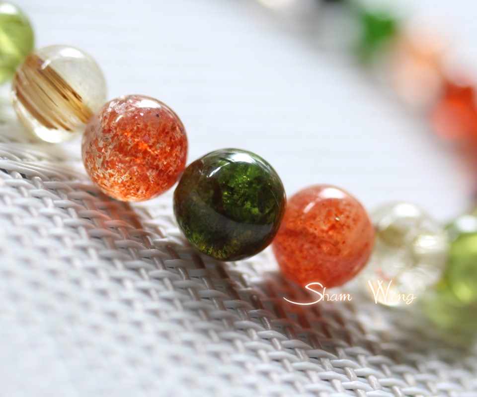 秋色オリジナルブレスレット.+:｡Light and shade.+:｡✿天然石