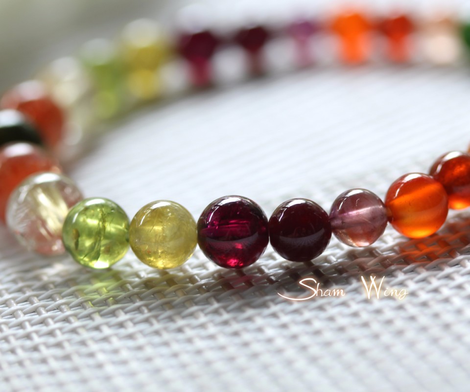 秋色オリジナルブレスレット.+:｡Light and shade.+:｡✿天然石