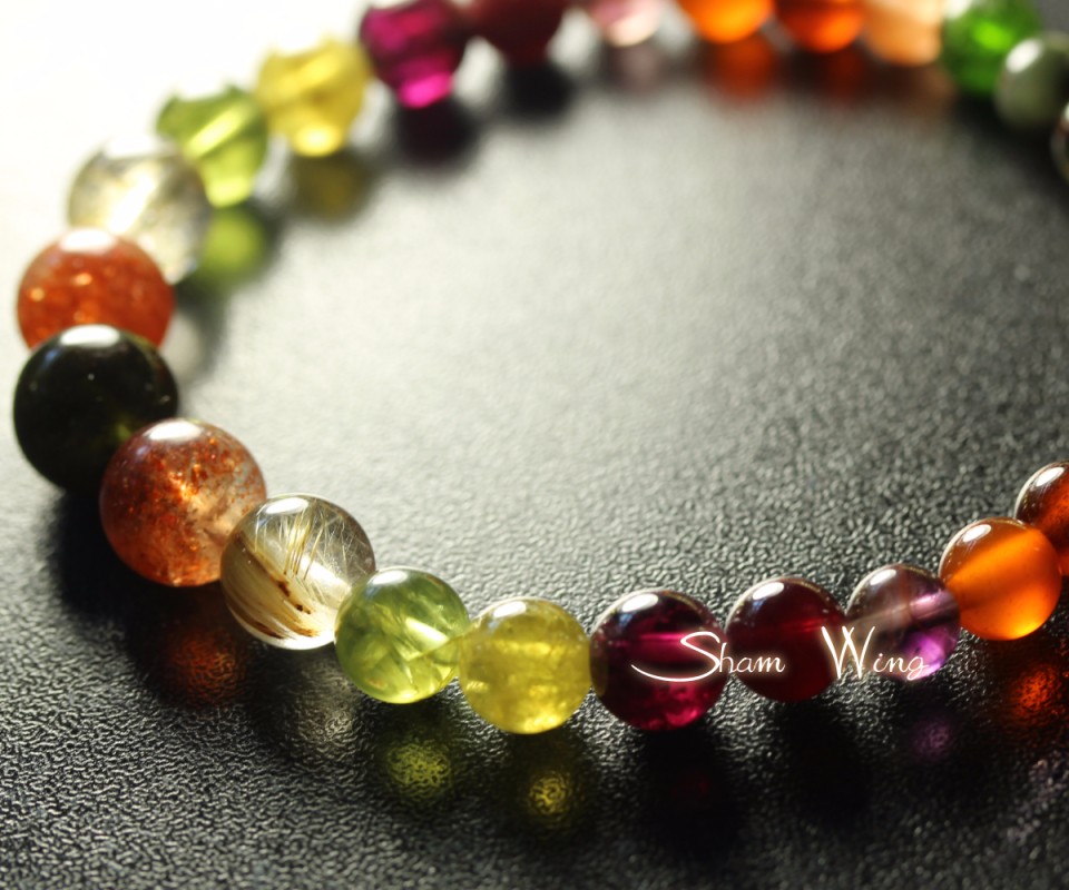 秋色オリジナルブレスレット.+:｡Light and shade.+:｡✿天然石