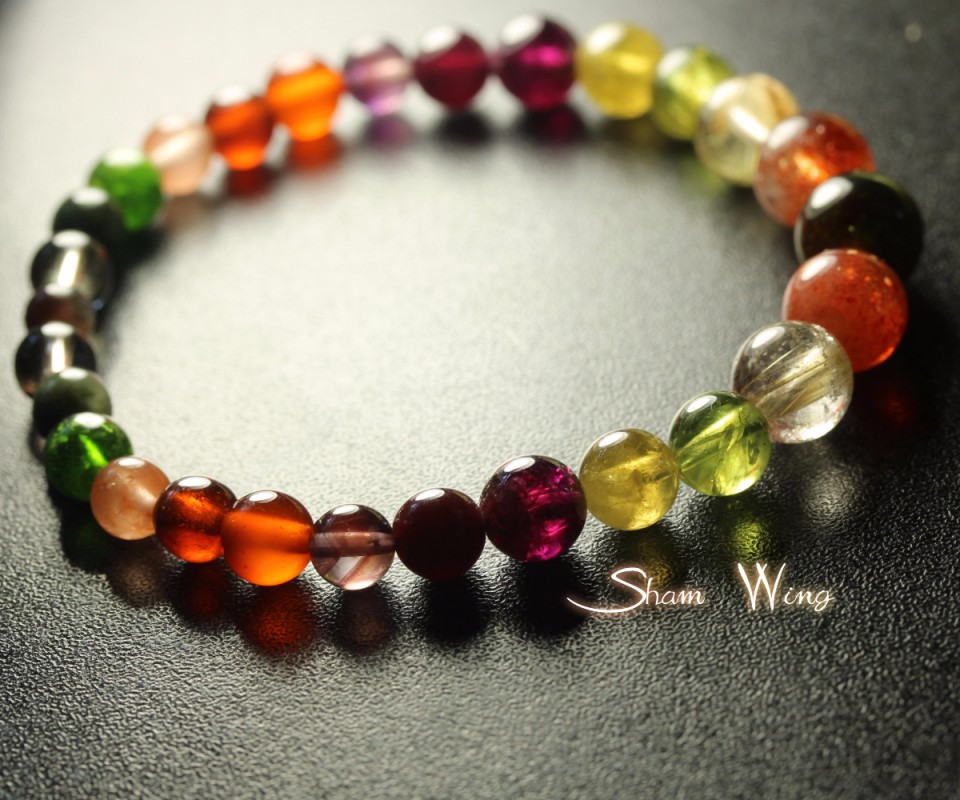 秋色オリジナルブレスレット.+:｡Light and shade.+:｡✿天然石