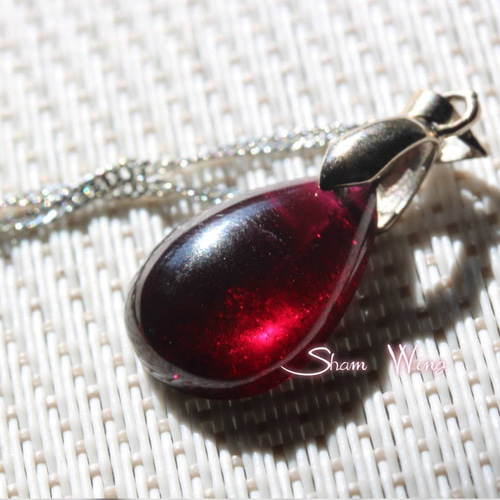 天然石✿良質ロードライトガーネットネックレス.+:｡溢れた葡萄酒.+: