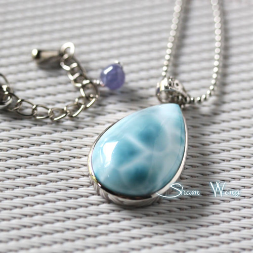 高品質ラリマー ネックレス 天然石✿高品質ラリマーネックレス.+:｡マーメイドの涙.+:｡ ネックレス