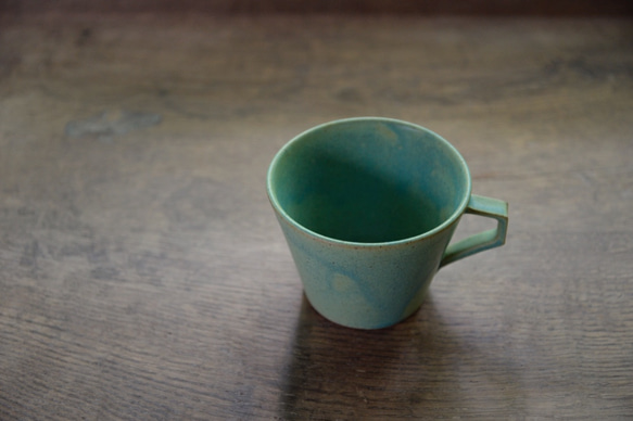 コーヒーカップ　エメラルドグリーン 2枚目の画像