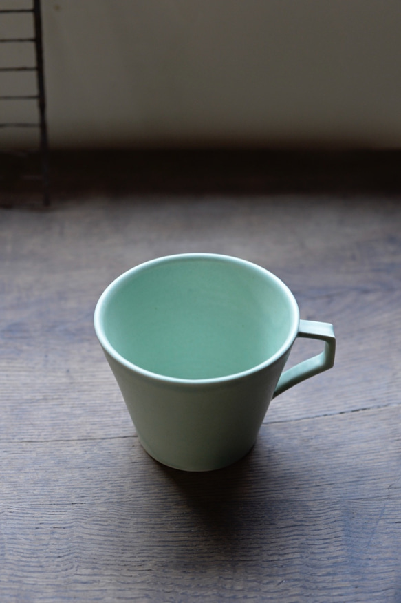 廃盤　コーヒーカップ　若葉色 2枚目の画像
