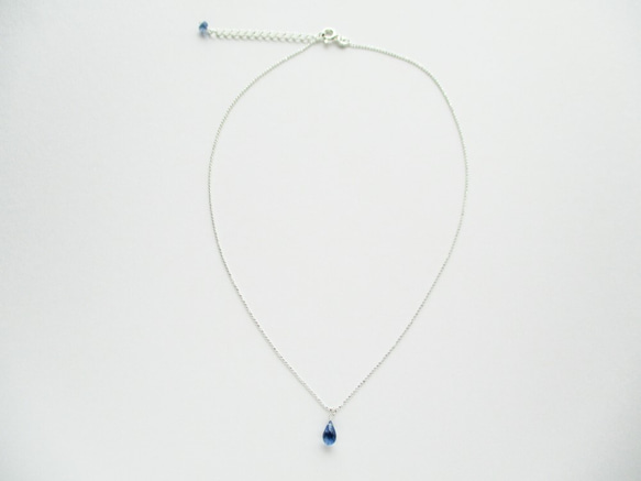 【SV925】カイヤナイトの一粒ネックレス 3枚目の画像