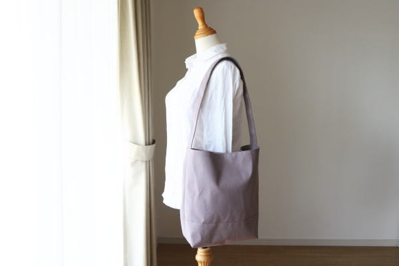 あずきミルク　倉敷産帆布使用ワンショルダーL【受注製作】 2枚目の画像