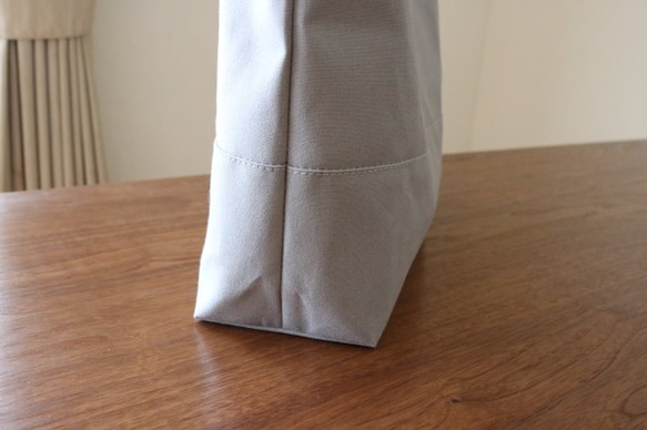 mネイビー×ライトグレー　倉敷産帆布使用トートＬ【受注製作】 4枚目の画像
