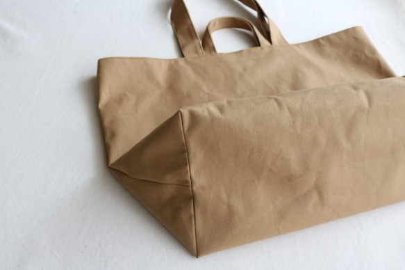 アーモンド　倉敷産帆布使用2WAY XXL【受注製作】 6枚目の画像