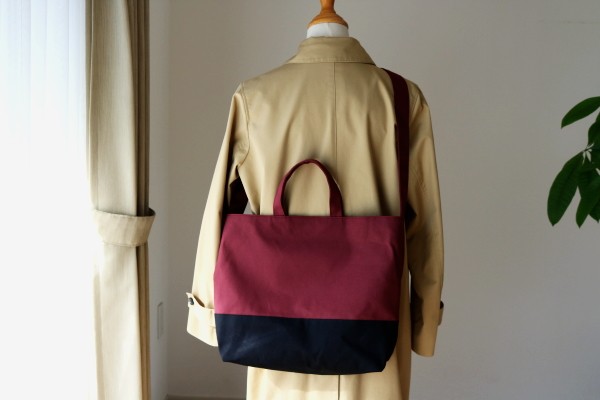 ワイン×黒　倉敷産帆布使用2WAY【受注製作】