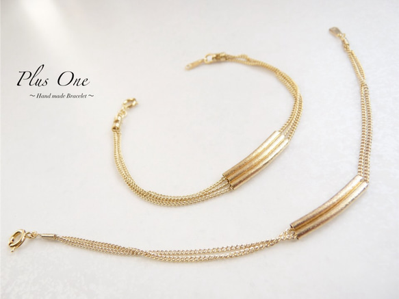 ♦︎Matt Gold♦︎Design-Rohr-Armband♦︎ 2枚目の画像