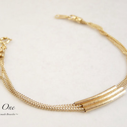 ♦︎Matt Gold♦︎Design-Rohr-Armband♦︎ 3枚目の画像