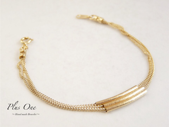 ♦︎Matt Gold♦︎Design-Rohr-Armband♦︎ 3枚目の画像