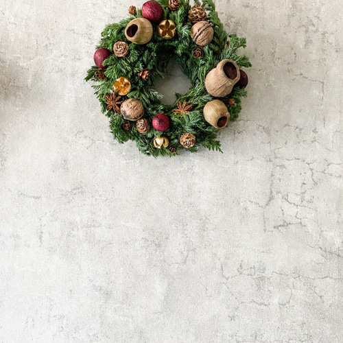 本物の枝もので作ったミニクリスマスリース＊トランペットユーカリ