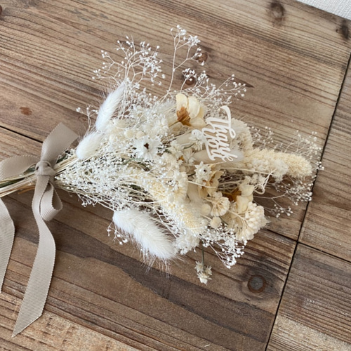 ドライフラワースワッグ　ホワイト系♡ 大きめ ホワイトがおしゃれ》白でまとめたドライフラワースワッグ♪ ドライ