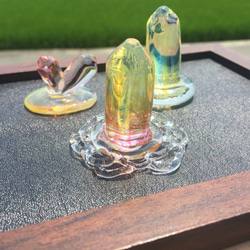 クリスタルから作った様なガラスのピアス イヤリング 5枚目の画像