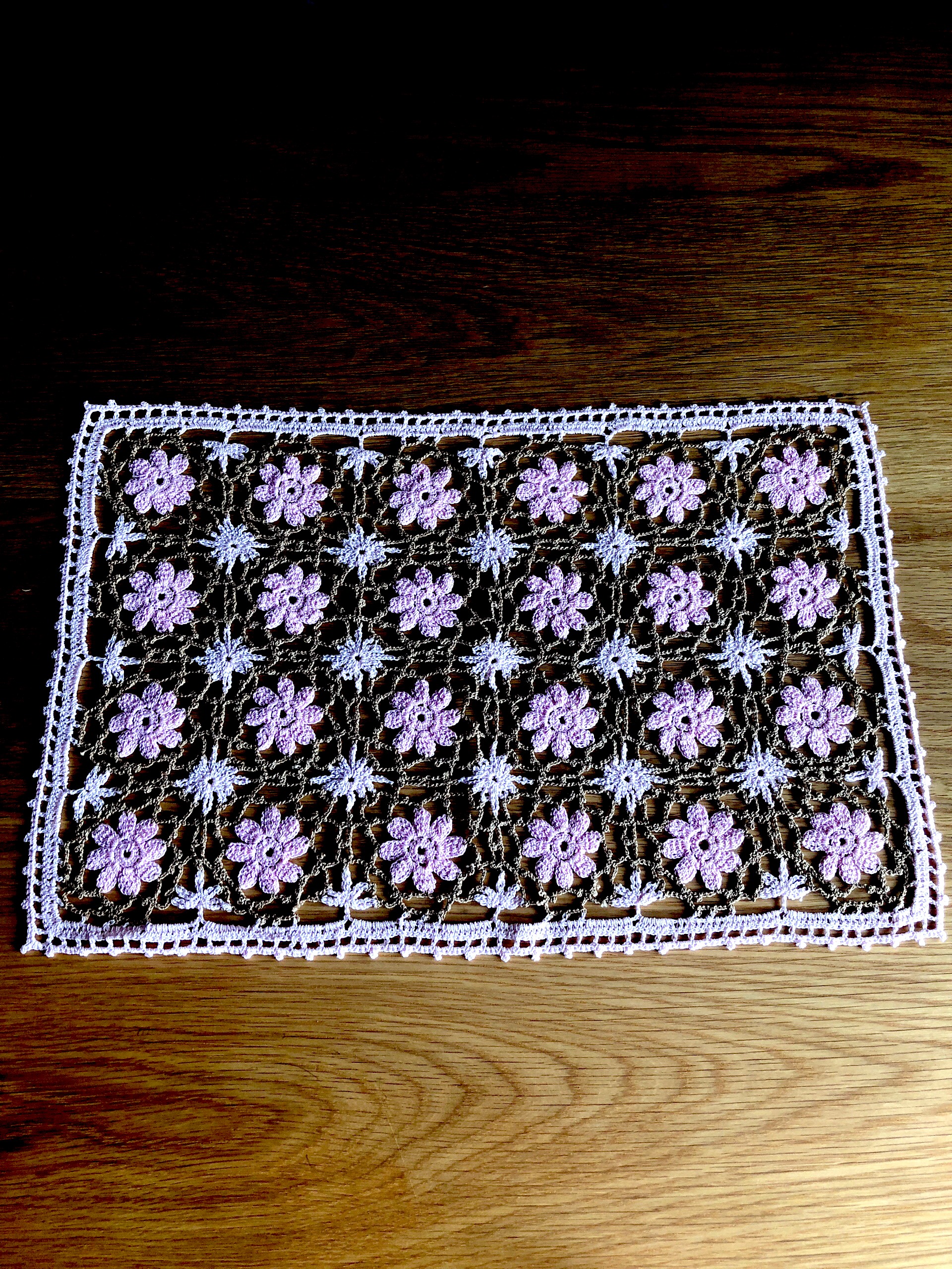 レース編み 長方形 花柄 ミニテーブルセンター ドイリー その他