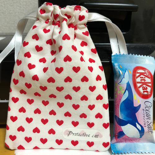 送料無料】ちっちゃな巾着 ハート柄 小物入れ お菓子入れ リップ