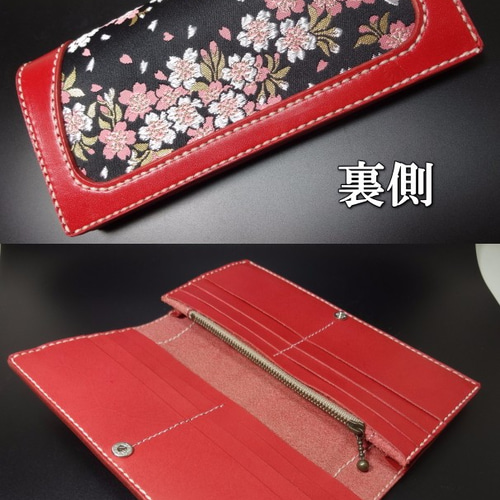 本牛革、和柄レザーウォレット（赤） 長財布 k&k brothers 通販
