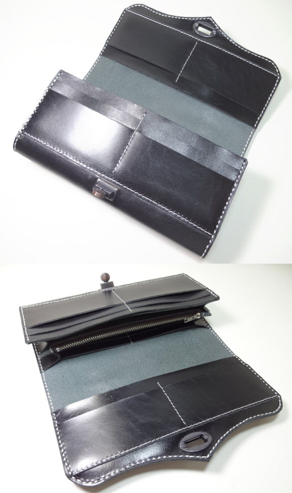 ヒネリ和柄長財布（ブラック） 4枚目の画像