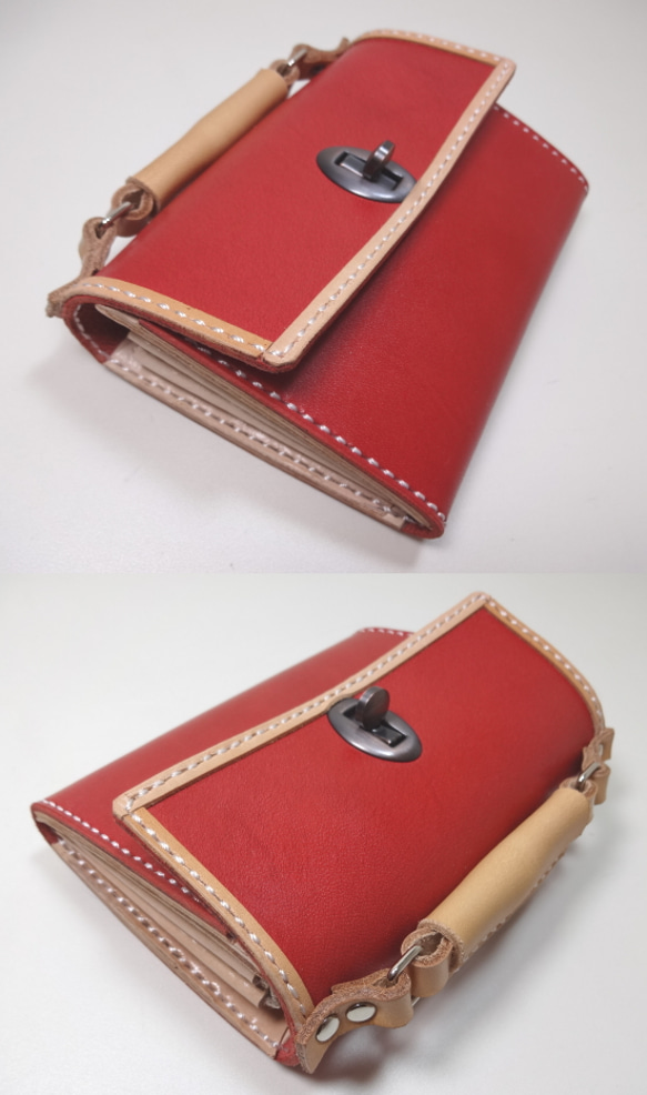 バッグ型お財布（赤） 2枚目の画像