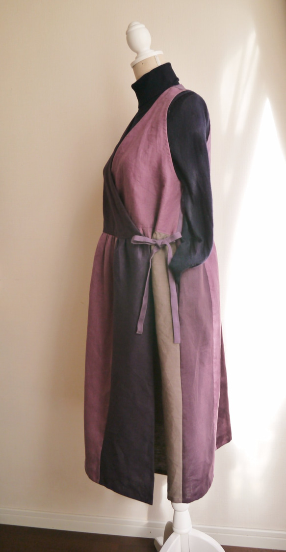 亞麻禮服Kashukuru（紫色漸變） 第3張的照片